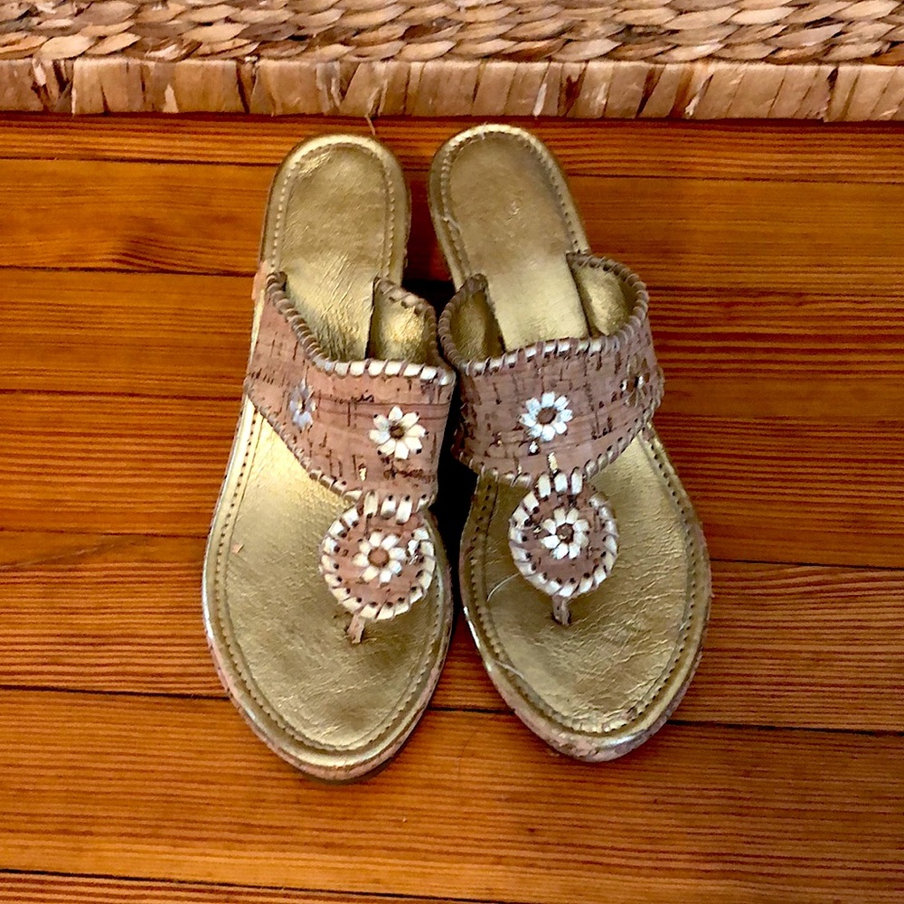 Jack Rogers Cork Mid Wedges Size 8 M